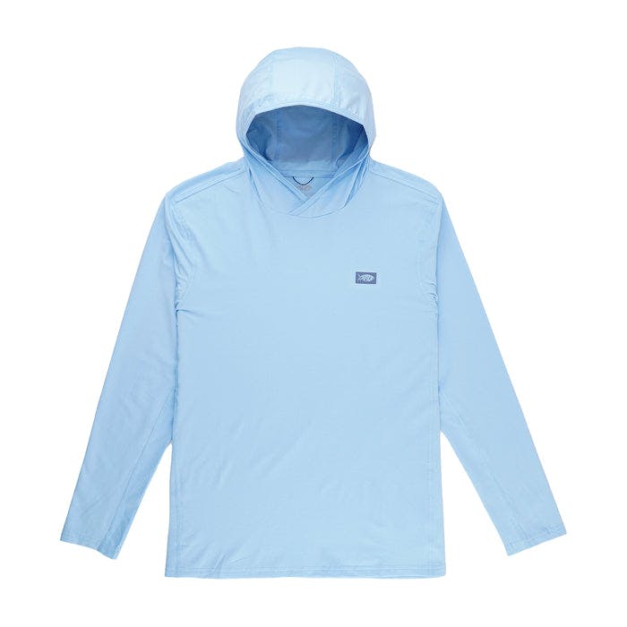 Air-O Mesh Hooded Fishing Shirt - Color Airy Blue Heather - View 1