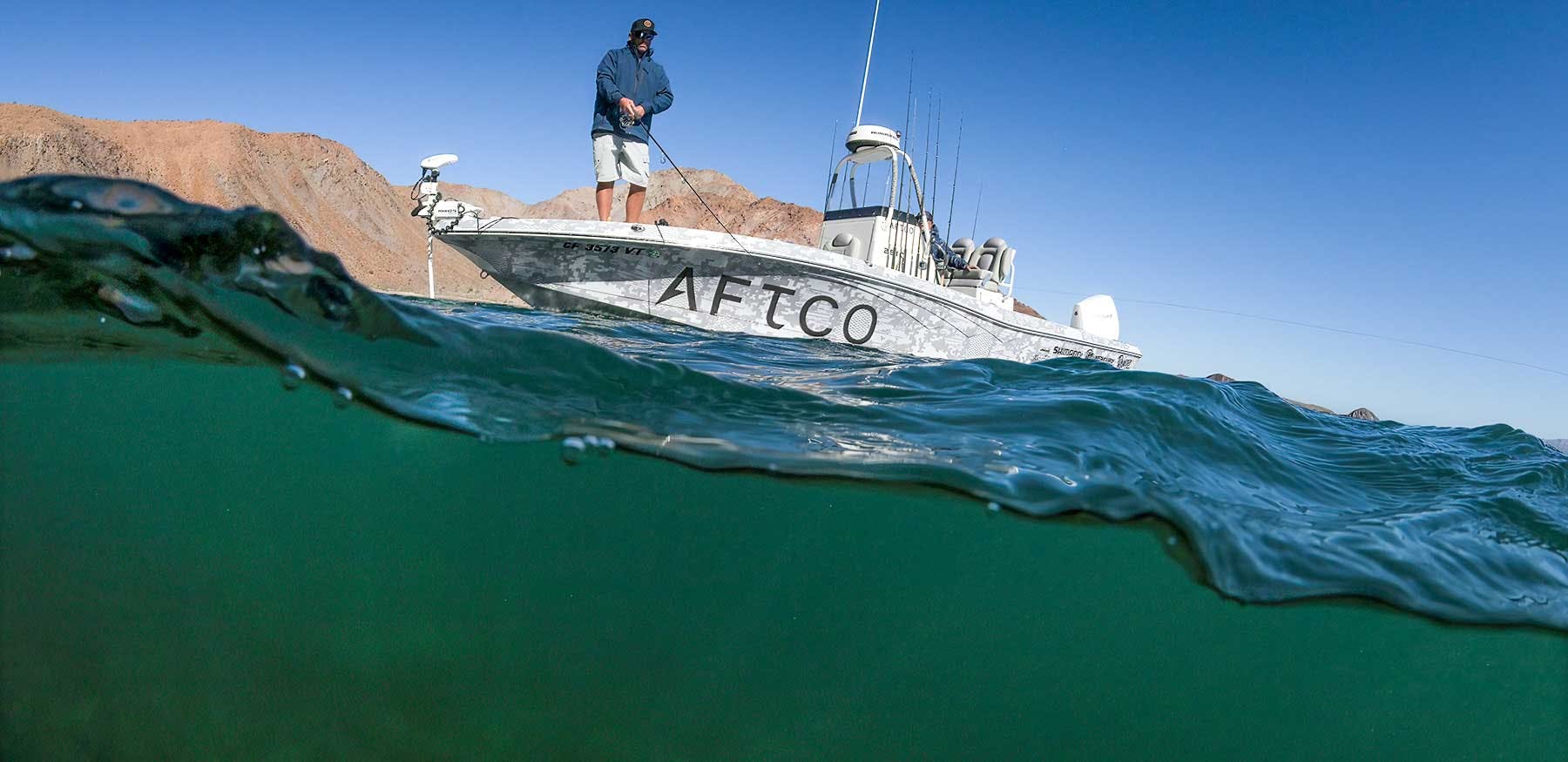 Aftco boat on a sea