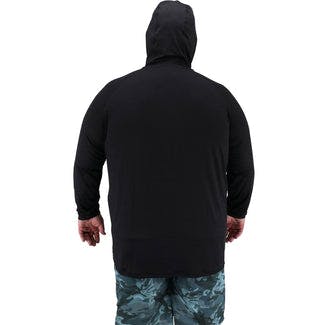 Big Guy Samurai Hooded Performance Shirt Black - View 3